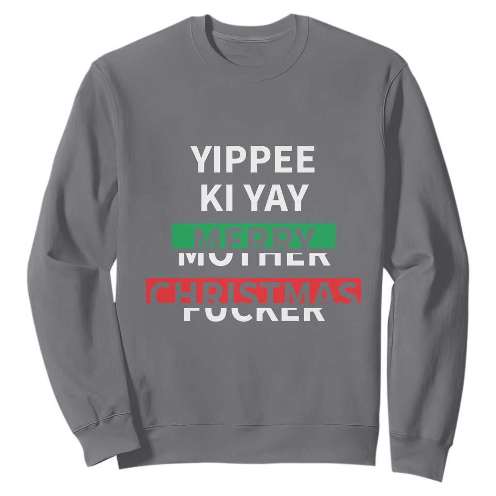 Funny Yippee Ki Yay Merry Christmas Sweatshirt Xmas Nakatomi Plaza TS11 Charcoal Print Your Wear