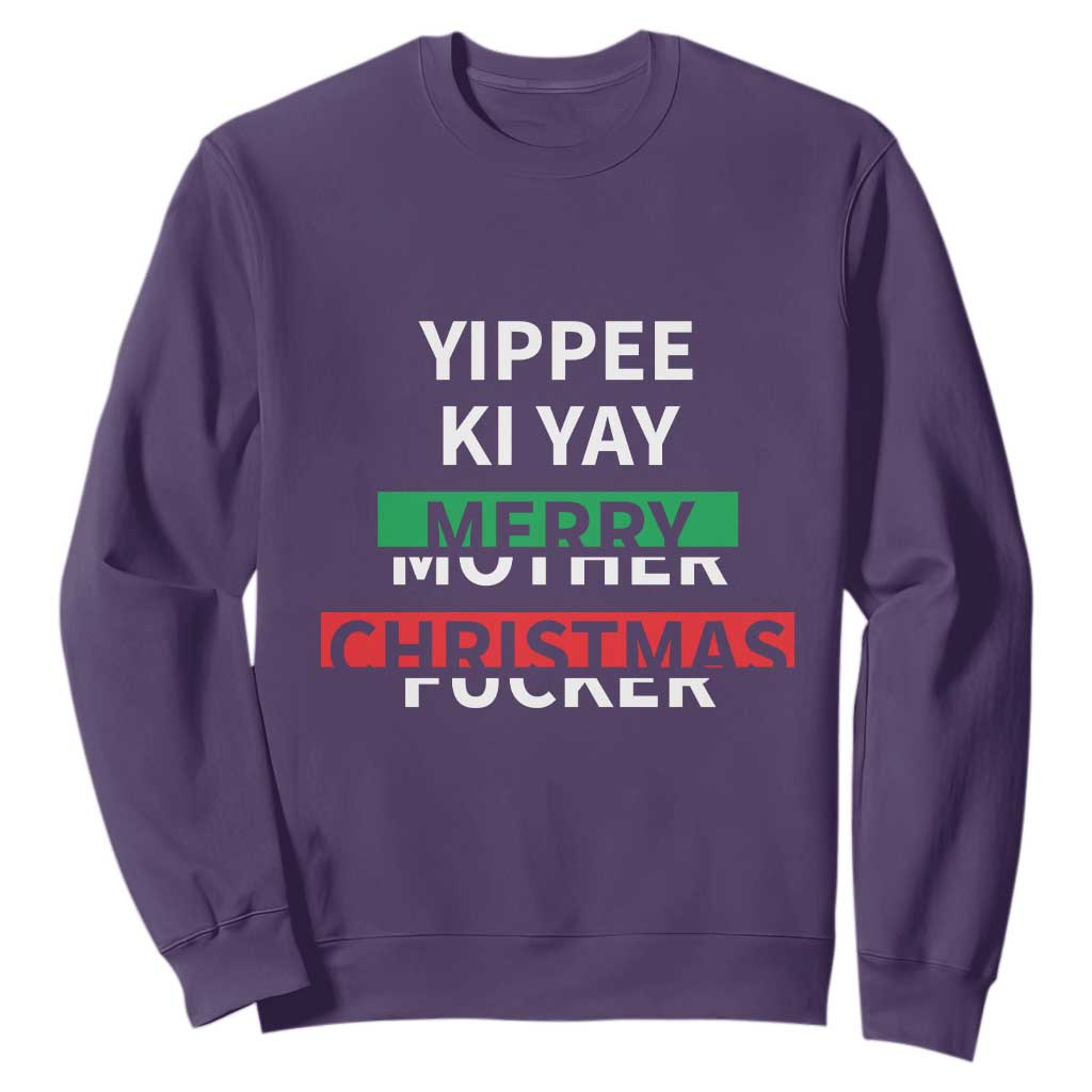Funny Yippee Ki Yay Merry Christmas Sweatshirt Xmas Nakatomi Plaza TS11 Purple Print Your Wear