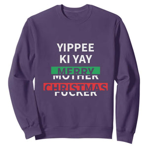 Funny Yippee Ki Yay Merry Christmas Sweatshirt Xmas Nakatomi Plaza TS11 Purple Print Your Wear