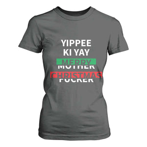 Funny Yippee Ki Yay Merry Christmas T Shirt For Women Xmas Nakatomi Plaza TS11 Dark Heather Print Your Wear