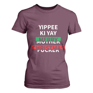 Funny Yippee Ki Yay Merry Christmas T Shirt For Women Xmas Nakatomi Plaza TS11 Maroon Print Your Wear