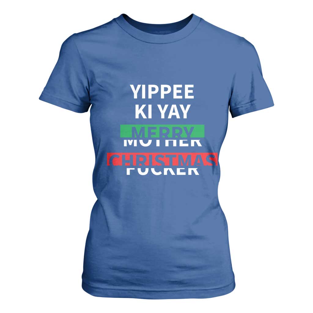 Funny Yippee Ki Yay Merry Christmas T Shirt For Women Xmas Nakatomi Plaza TS11 Royal Blue Print Your Wear