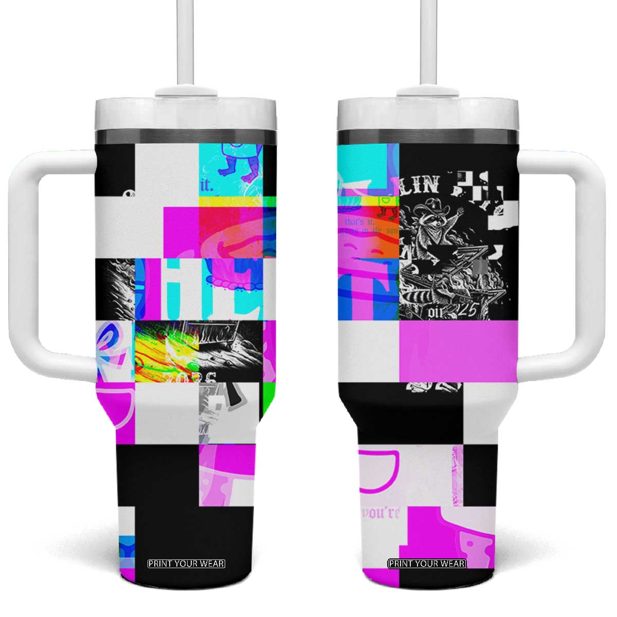 Funny Cowboy Raccoon Rollin Into 2026 Tumbler With Handle New Year Dumpster Fire 2026 Rodeo TS11 One Size: 40 oz Black Print Your Wear