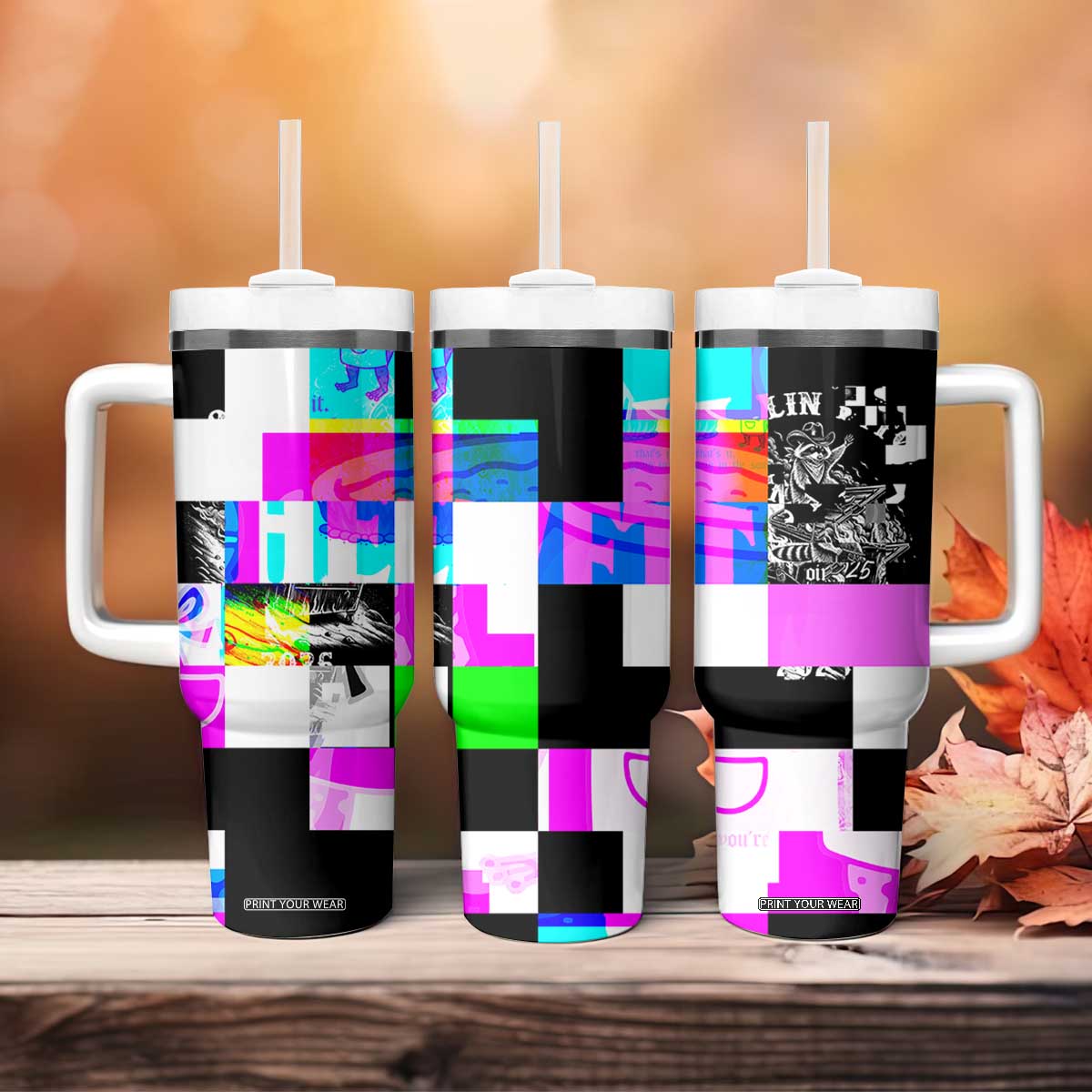 Funny Cowboy Raccoon Rollin Into 2026 Tumbler With Handle New Year Dumpster Fire 2026 Rodeo TS11 Print Your Wear