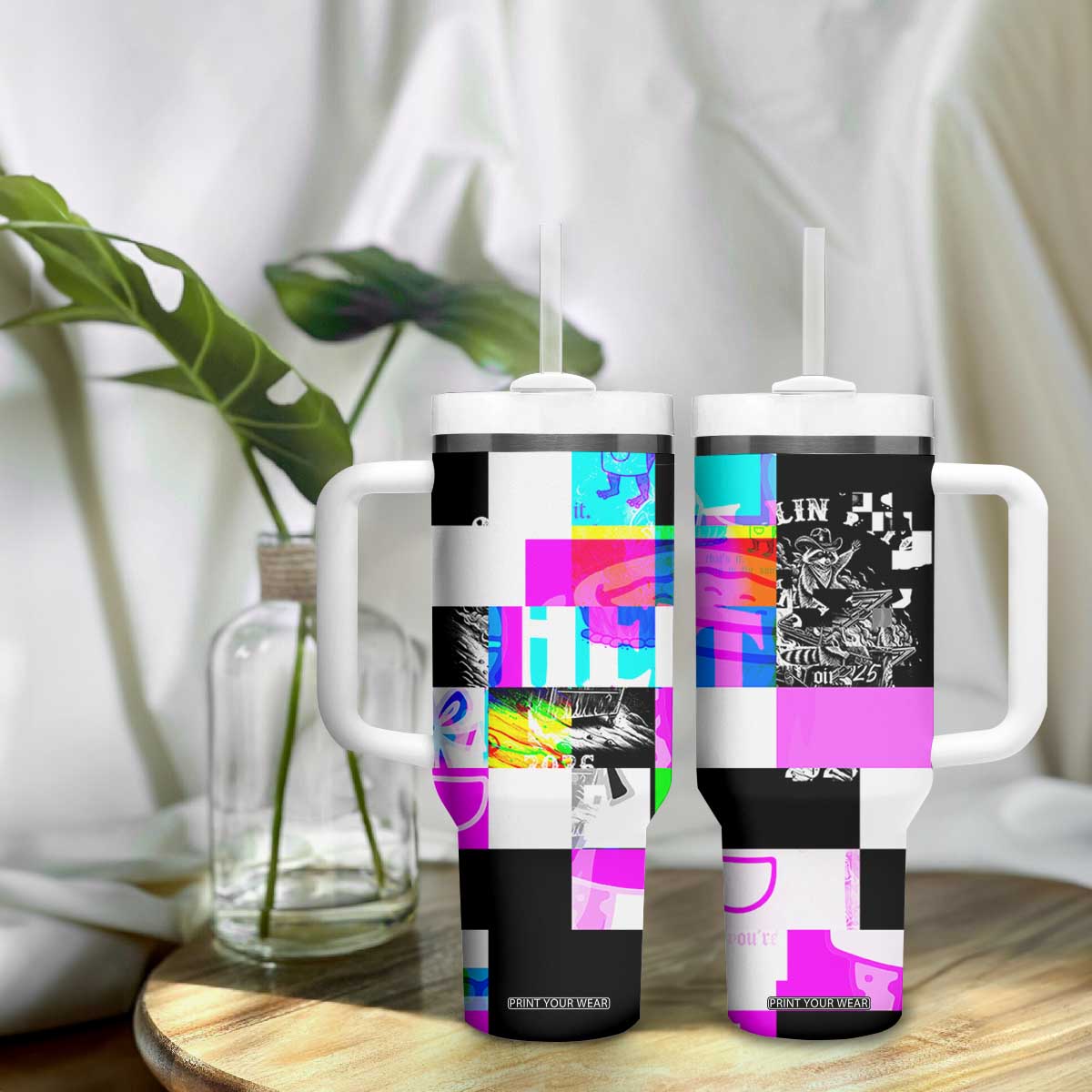 Funny Cowboy Raccoon Rollin Into 2026 Tumbler With Handle New Year Dumpster Fire 2026 Rodeo TS11 Print Your Wear