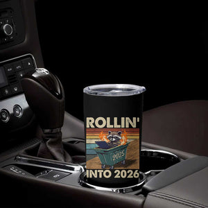 Funny Raccoon Rollin Into 2026 Tumbler Cup New Year Dumpster Fire TS11 Print Your Wear