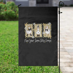 Funny New Year Same Silly Goose Garden Flag New Year Eve Goose Squad Faux Glitter TS11 Print Your Wear