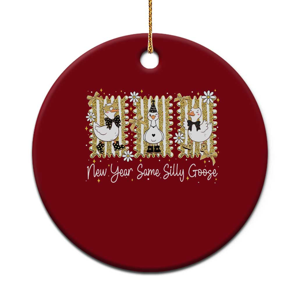 Funny New Year Same Silly Goose Ceramic Ornament New Year Eve Goose Squad Faux Glitter TS11 1pc Red Print Your Wear
