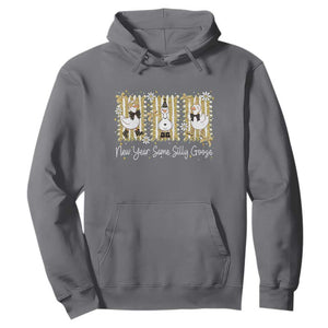 Funny New Year Same Silly Goose Hoodie New Year Eve Goose Squad Faux Glitter TS11 Charcoal Print Your Wear