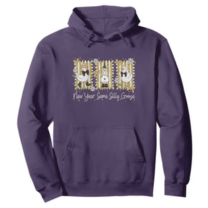 Funny New Year Same Silly Goose Hoodie New Year Eve Goose Squad Faux Glitter TS11 Purple Print Your Wear