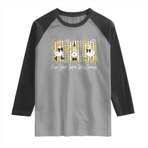 Funny New Year Same Silly Goose Raglan Shirt New Year Eve Goose Squad Faux Glitter TS11 Sport Gray Black Print Your Wear