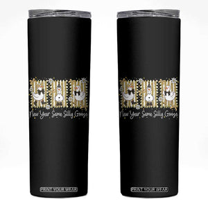 Funny New Year Same Silly Goose Skinny Tumbler New Year Eve Goose Squad Faux Glitter TS11 Black Print Your Wear