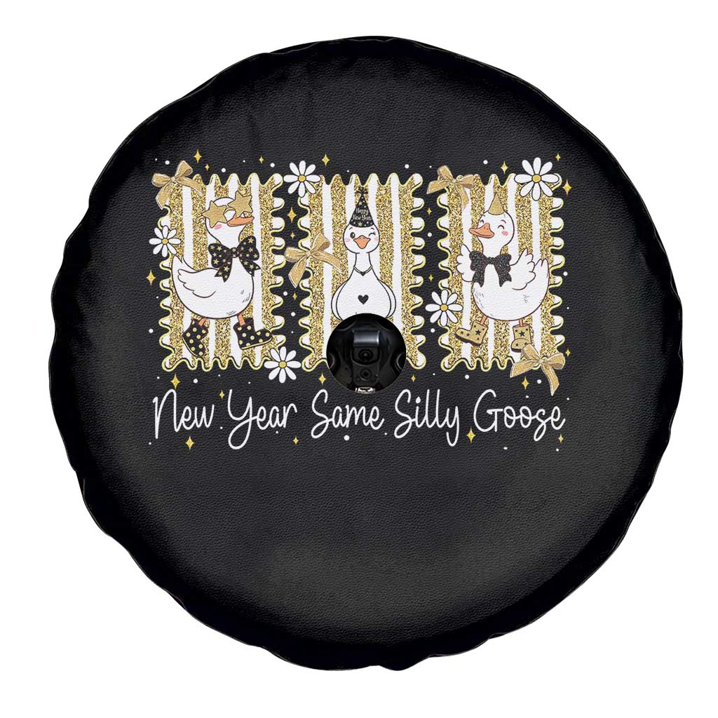 Funny New Year Same Silly Goose Spare Tire Cover New Year Eve Goose Squad Faux Glitter TS11 Print Your Wear