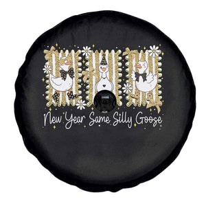 Funny New Year Same Silly Goose Spare Tire Cover New Year Eve Goose Squad Faux Glitter TS11 Print Your Wear