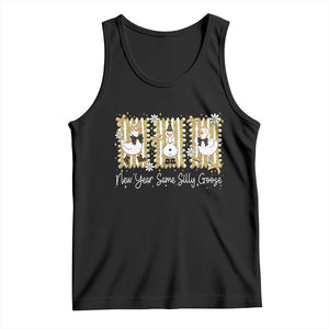 Funny New Year Same Silly Goose Tank Top New Year Eve Goose Squad Faux Glitter TS11 Black Print Your Wear