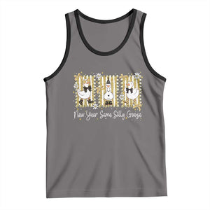 Funny New Year Same Silly Goose Tank Top New Year Eve Goose Squad Faux Glitter TS11 Deep Heather Black Print Your Wear