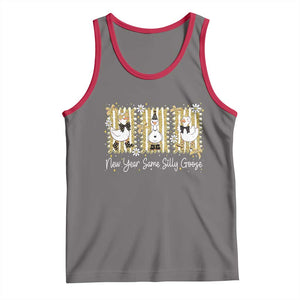 Funny New Year Same Silly Goose Tank Top New Year Eve Goose Squad Faux Glitter TS11 Deep Heather Red Print Your Wear