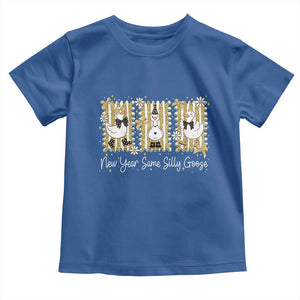 Funny New Year Same Silly Goose Toddler T Shirt New Year Eve Goose Squad Faux Glitter TS11 Royal Blue Print Your Wear