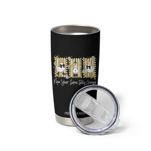 Funny New Year Same Silly Goose Tumbler Cup New Year Eve Goose Squad Faux Glitter TS11 Print Your Wear