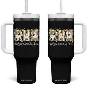 Funny New Year Same Silly Goose Tumbler With Handle New Year Eve Goose Squad Faux Glitter TS11 One Size: 40 oz Black Print Your Wear