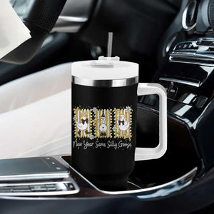 Funny New Year Same Silly Goose Tumbler With Handle New Year Eve Goose Squad Faux Glitter TS11 Print Your Wear
