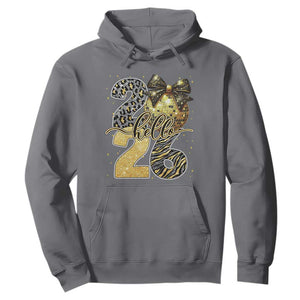 Happy New Year 2026 Hoodie Hello 2026 Disco Ball Coquette Bow Faux Glitter TS11 Charcoal Print Your Wear