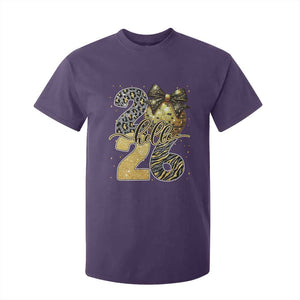 Happy New Year 2026 T Shirt For Kid Hello 2026 Disco Ball Coquette Bow Faux Glitter TS11 Purple Print Your Wear