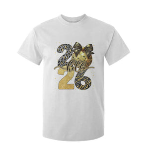Happy New Year 2026 T Shirt For Kid Hello 2026 Disco Ball Coquette Bow Faux Glitter TS11 White Print Your Wear