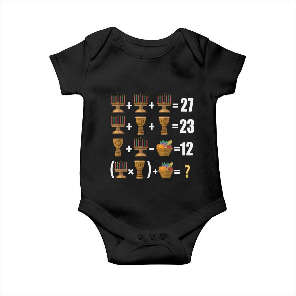 Funny 67 Kwanzaa Math Baby Onesie Six Seven Meme Kinara Candles African American Christmas TS11 Black Print Your Wear
