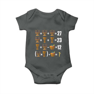 Funny 67 Kwanzaa Math Baby Onesie Six Seven Meme Kinara Candles African American Christmas TS11 Dark Heather Print Your Wear