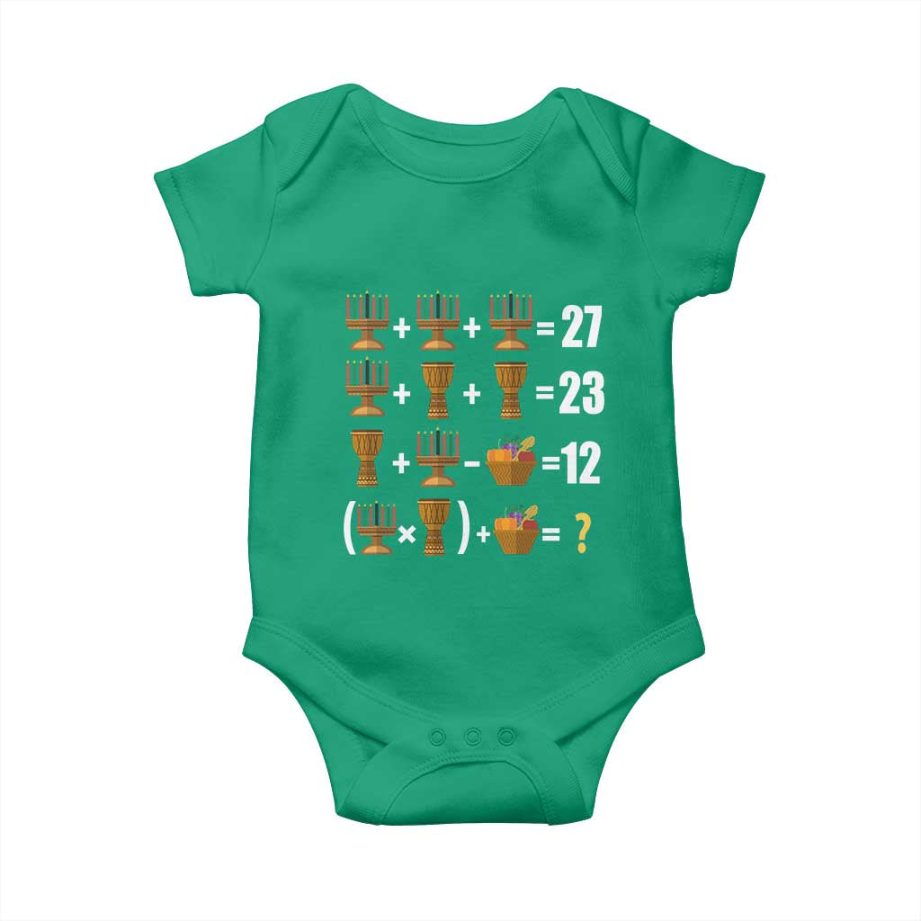 Funny 67 Kwanzaa Math Baby Onesie Six Seven Meme Kinara Candles African American Christmas TS11 Irish Green Print Your Wear