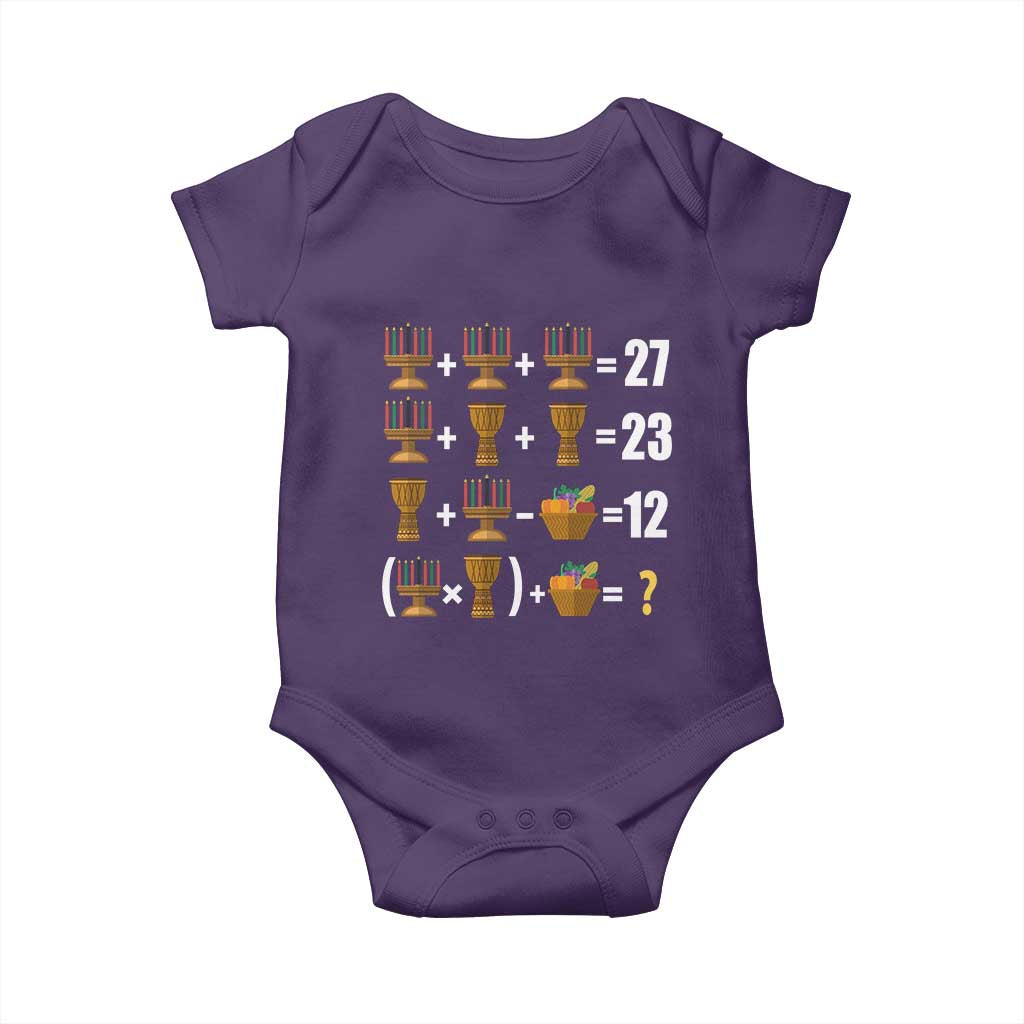 Funny 67 Kwanzaa Math Baby Onesie Six Seven Meme Kinara Candles African American Christmas TS11 Purple Print Your Wear