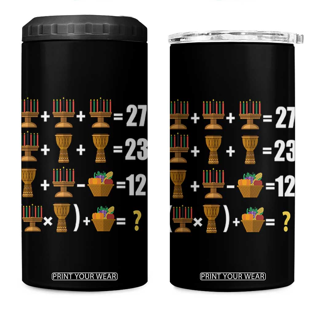 Funny 67 Kwanzaa Math 4 in 1 Can Cooler Tumbler Six Seven Meme Kinara Candles African American Christmas TS11 One Size: 16 oz Black Print Your Wear