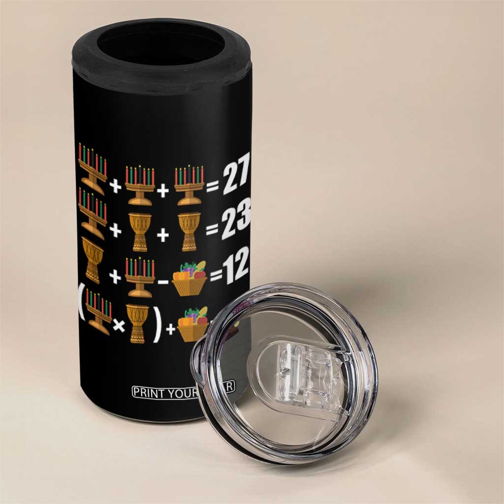 Funny 67 Kwanzaa Math 4 in 1 Can Cooler Tumbler Six Seven Meme Kinara Candles African American Christmas TS11 Print Your Wear