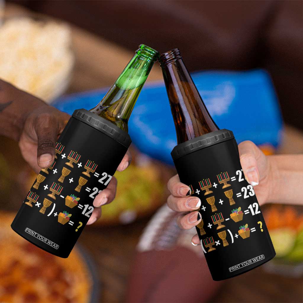 Funny 67 Kwanzaa Math 4 in 1 Can Cooler Tumbler Six Seven Meme Kinara Candles African American Christmas TS11 Print Your Wear
