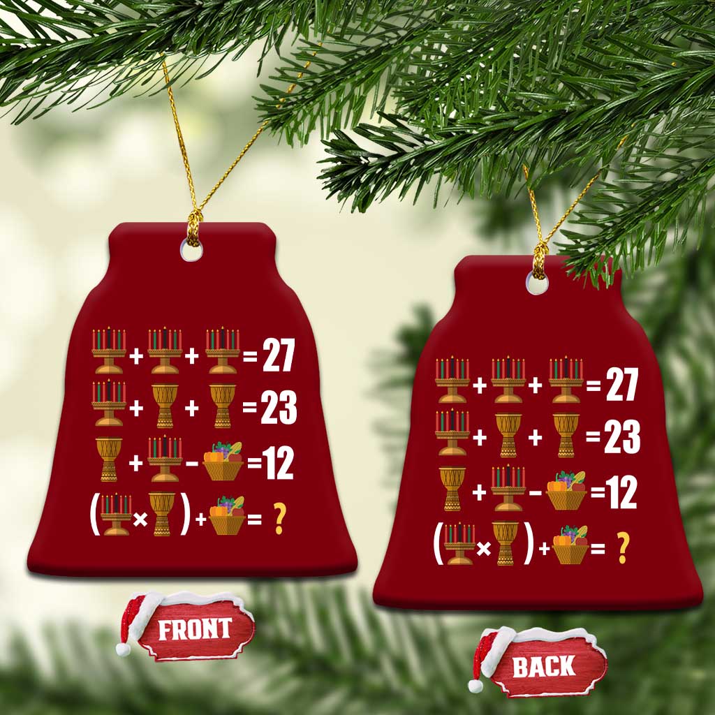 Funny 67 Kwanzaa Math Ceramic Ornament Six Seven Meme Kinara Candles African American Christmas TS11 Print Your Wear