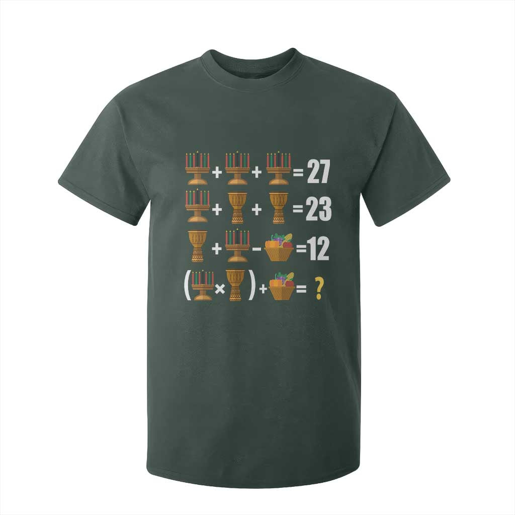 Funny 67 Kwanzaa Math T Shirt For Kid Six Seven Meme Kinara Candles African American Christmas TS11 Dark Forest Green Print Your Wear