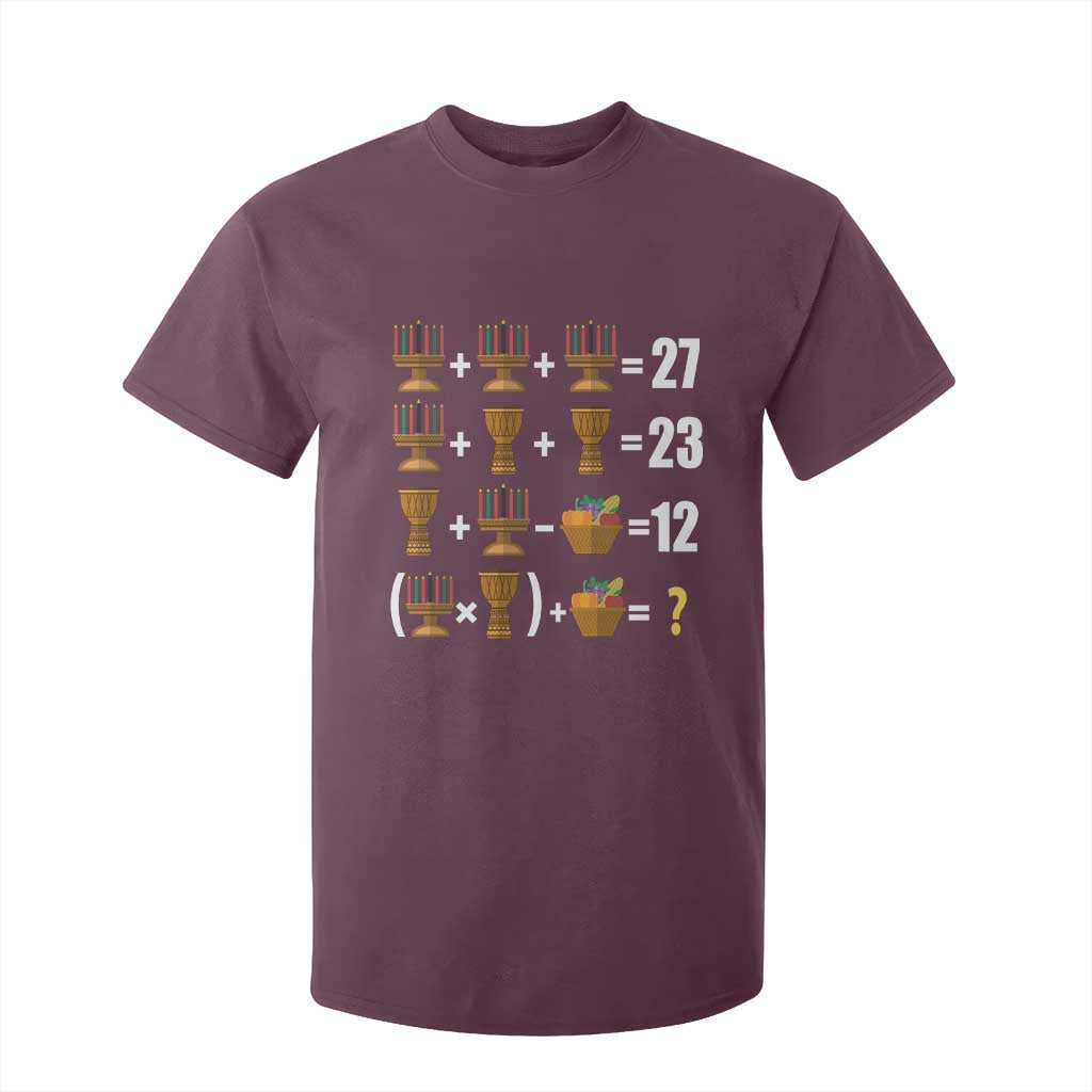 Funny 67 Kwanzaa Math T Shirt For Kid Six Seven Meme Kinara Candles African American Christmas TS11 Maroon Print Your Wear