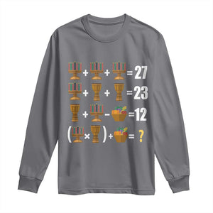 Funny 67 Kwanzaa Math Long Sleeve Shirt Six Seven Meme Kinara Candles African American Christmas TS11 Charcoal Print Your Wear