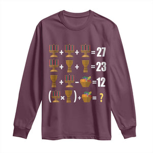 Funny 67 Kwanzaa Math Long Sleeve Shirt Six Seven Meme Kinara Candles African American Christmas TS11 Maroon Print Your Wear