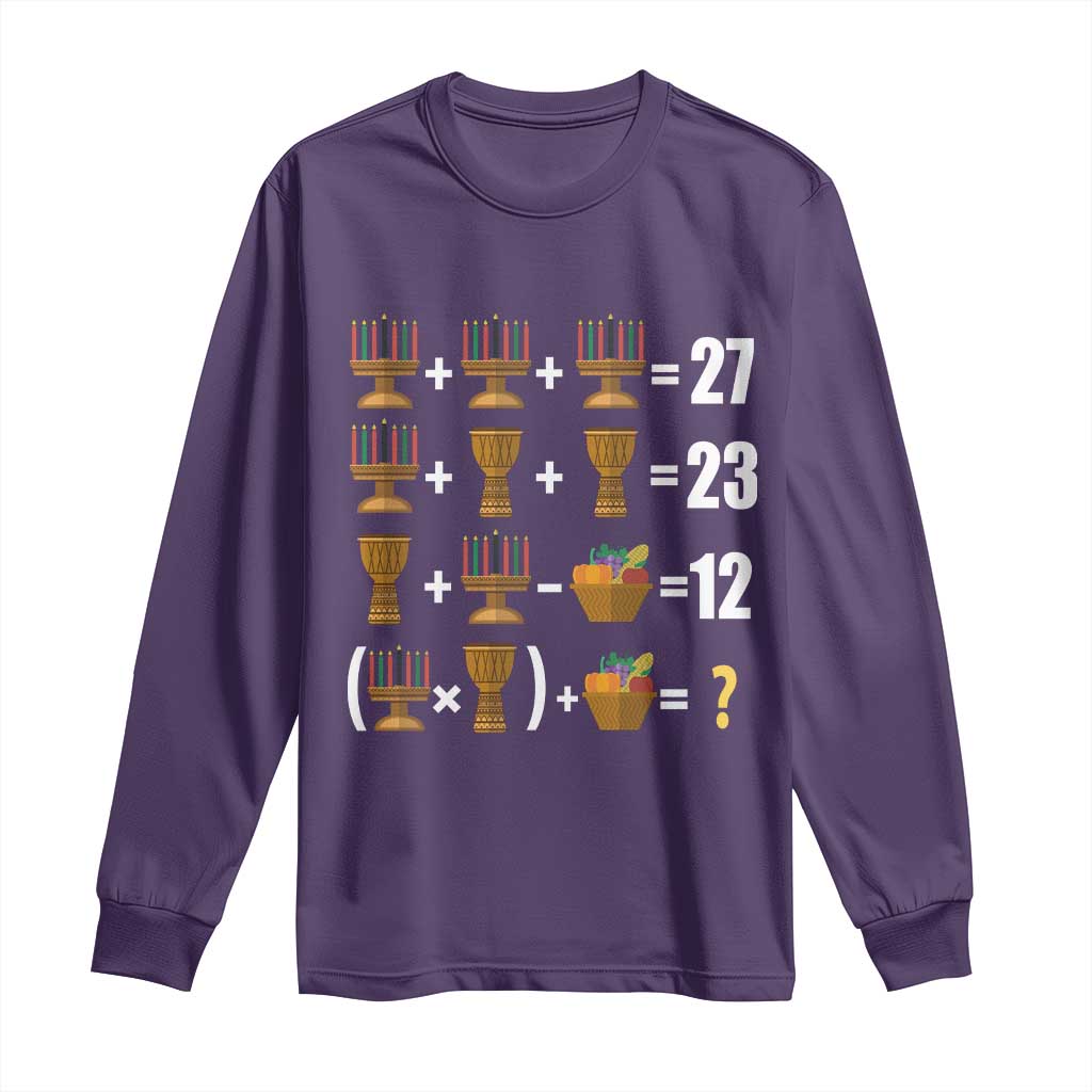 Funny 67 Kwanzaa Math Long Sleeve Shirt Six Seven Meme Kinara Candles African American Christmas TS11 Purple Print Your Wear