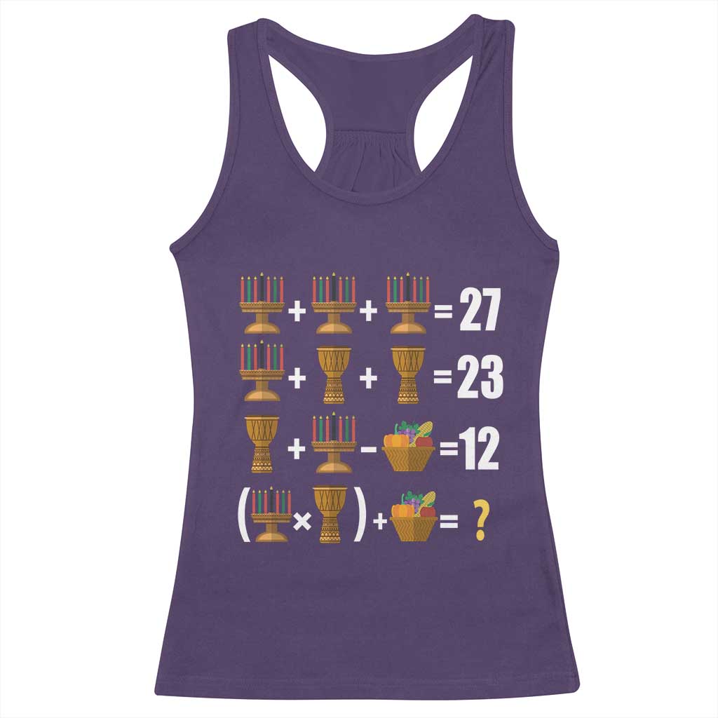 Funny 67 Kwanzaa Math Racerback Tank Top Six Seven Meme Kinara Candles African American Christmas TS11 Purple Print Your Wear