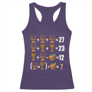 Funny 67 Kwanzaa Math Racerback Tank Top Six Seven Meme Kinara Candles African American Christmas TS11 Purple Print Your Wear