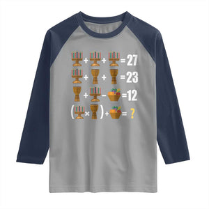 Funny 67 Kwanzaa Math Raglan Shirt Six Seven Meme Kinara Candles African American Christmas TS11 Sport Gray Navy Print Your Wear