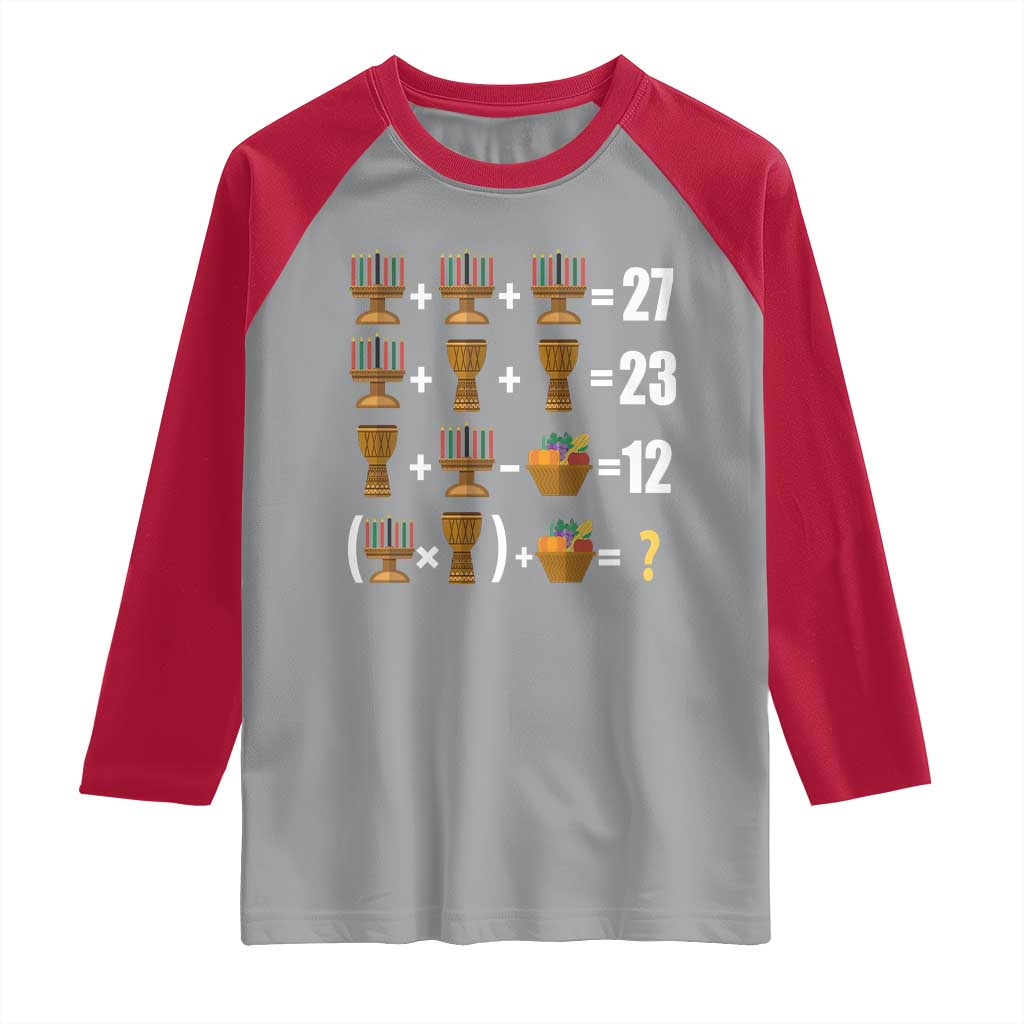Funny 67 Kwanzaa Math Raglan Shirt Six Seven Meme Kinara Candles African American Christmas TS11 Sport Gray Red Print Your Wear