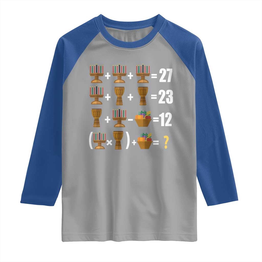 Funny 67 Kwanzaa Math Raglan Shirt Six Seven Meme Kinara Candles African American Christmas TS11 Sport Gray Royal Print Your Wear