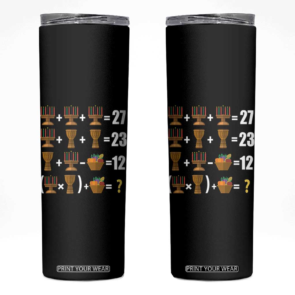 Funny 67 Kwanzaa Math Skinny Tumbler Six Seven Meme Kinara Candles African American Christmas TS11 Black Print Your Wear