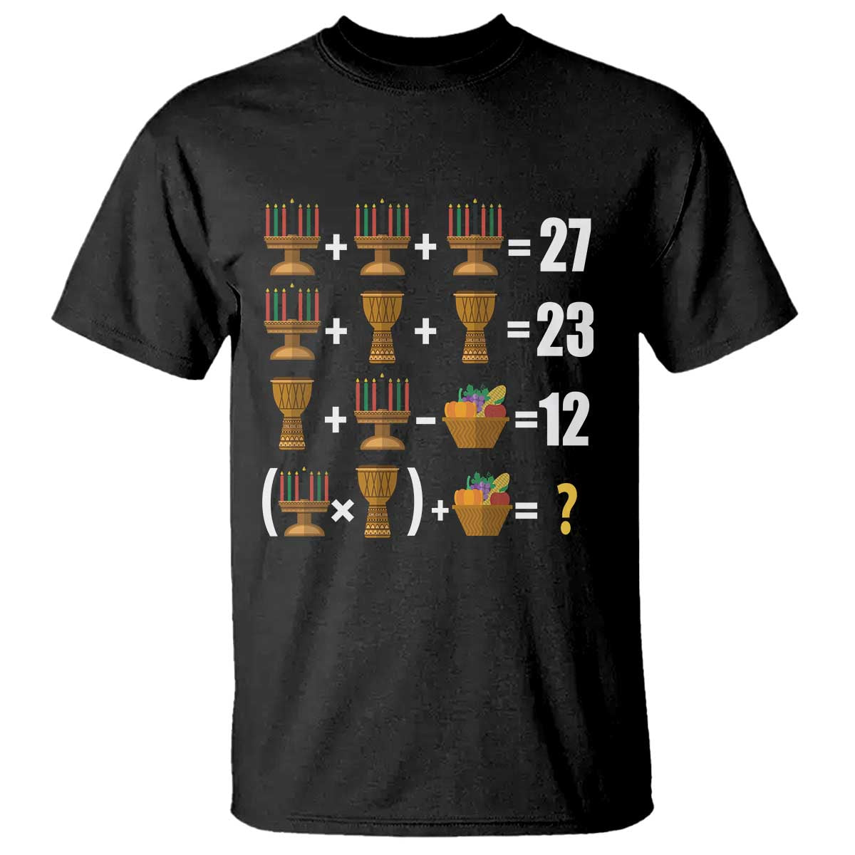 Funny 67 Kwanzaa Math T Shirt Six Seven Meme Kinara Candles African American Christmas TS11 Black Print Your Wear