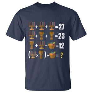 Funny 67 Kwanzaa Math T Shirt Six Seven Meme Kinara Candles African American Christmas TS11 Navy Print Your Wear