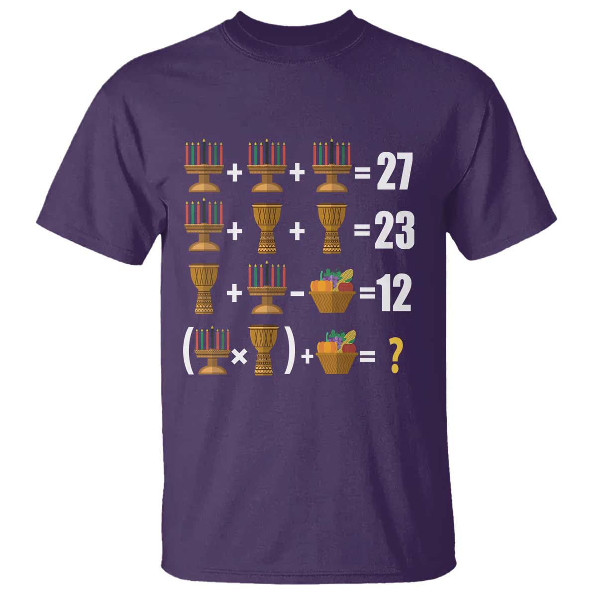Funny 67 Kwanzaa Math T Shirt Six Seven Meme Kinara Candles African American Christmas TS11 Purple Print Your Wear